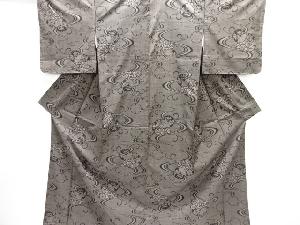 大特価品　未使用品　流水に雪輪・花模様織り出し本場泥大島紬着物(5マルキ)